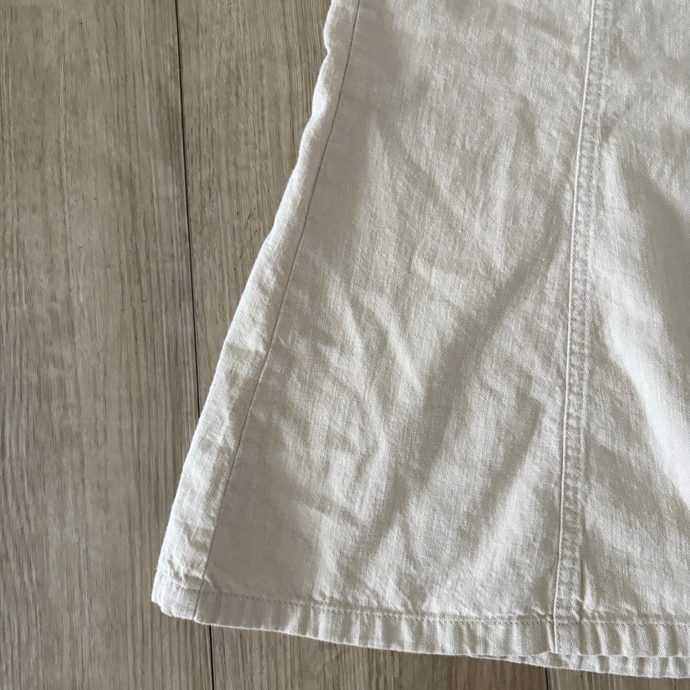 LL Bean Classic Fit Khaki Tan A-Line Paneled Midi Skirt Size 6 Regular Cotton - Picture 2 of 6